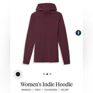 IBEX Women's Indie Hoodie in Merlot, Size Medium